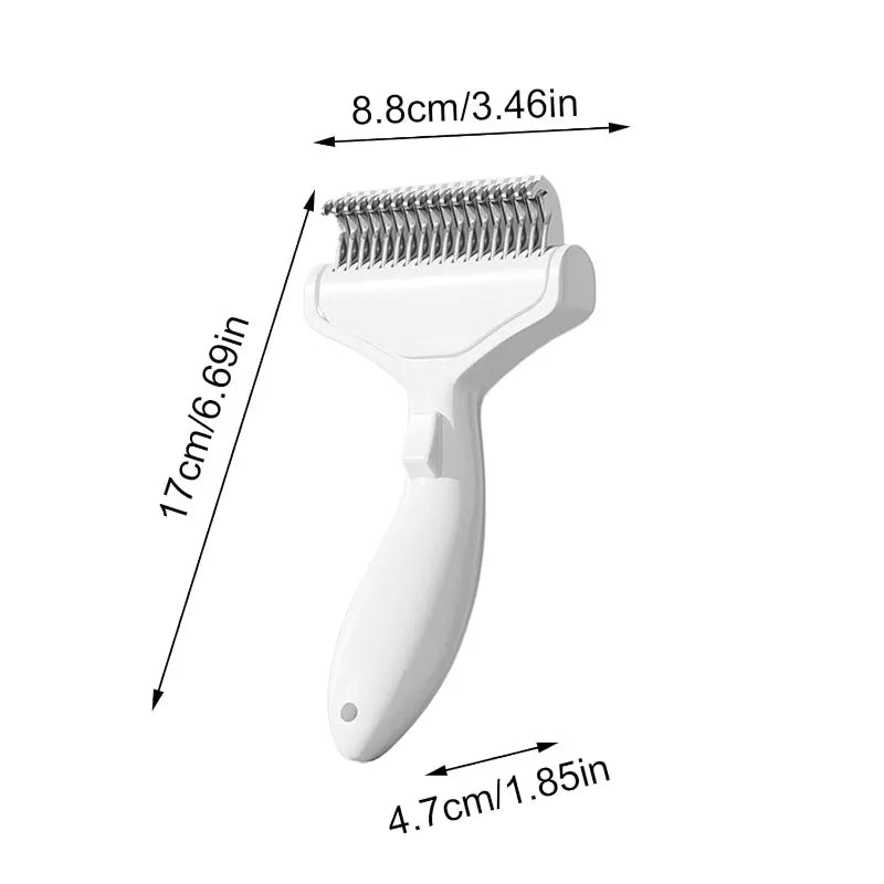 Professional Curved Pet Deshedding Comb – Stainless Steel Grooming Tool for Dogs & Cats