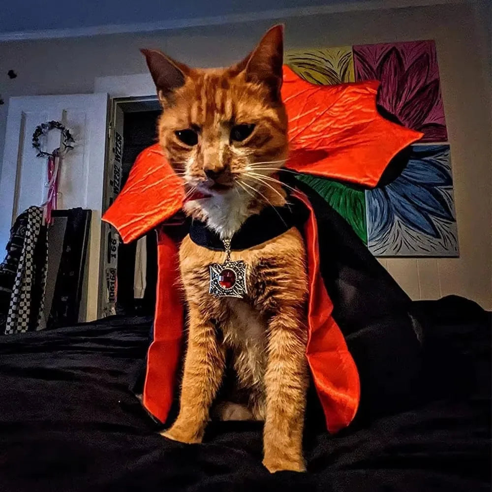 Red Vampire Halloween Cape for Cats & Dogs