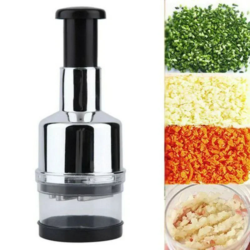 Stainless Steel Manual Garlic Press & Vegetable Chopper | Onion Cutter
