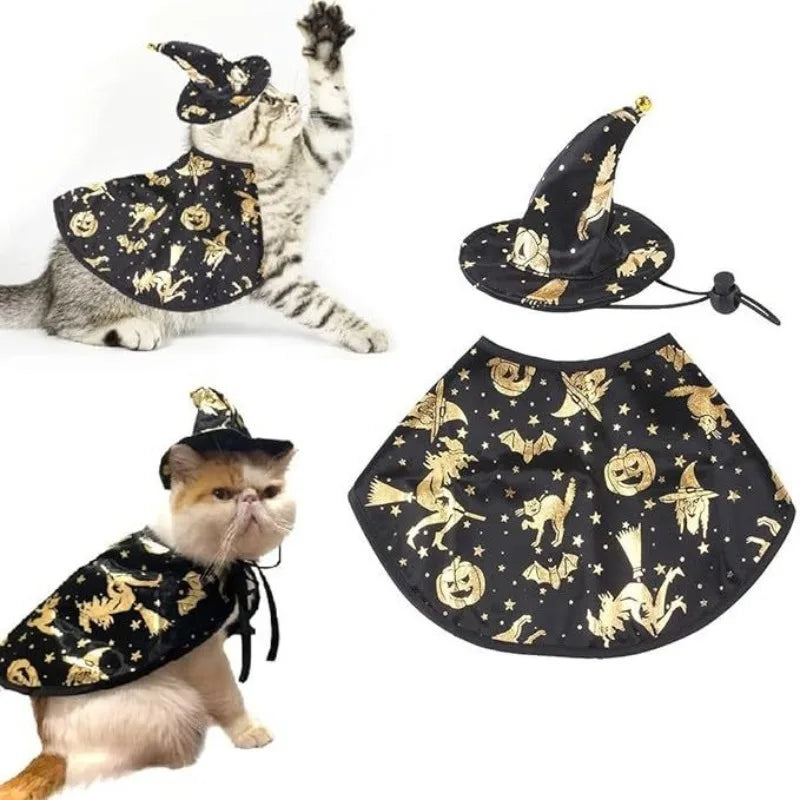 Halloween Wizard Hat or Cloak for Cats & Dogs