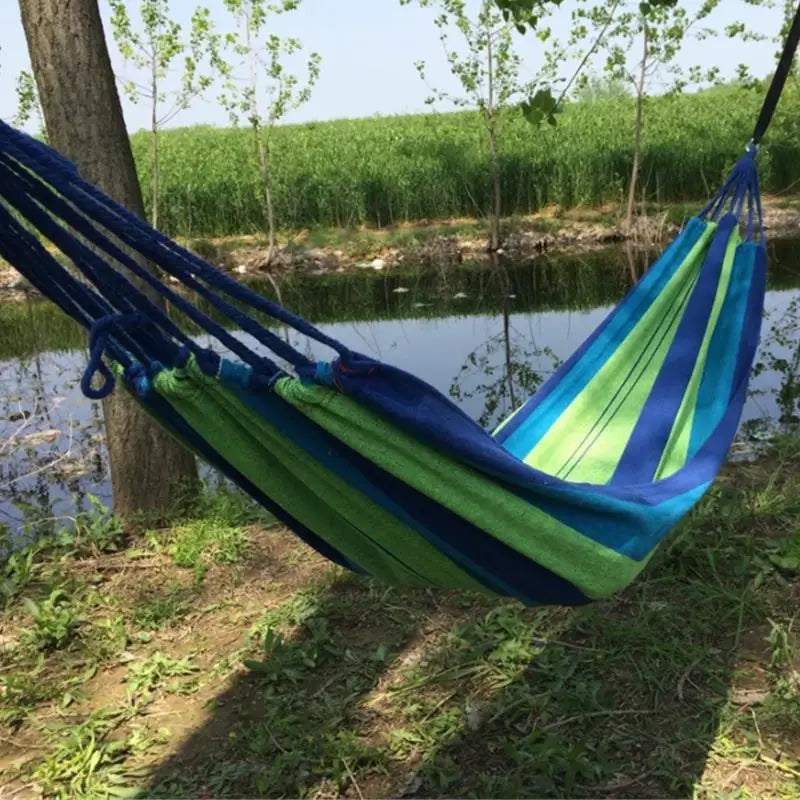 Single Wide Canvas Hammock – Portable Outdoor Camping & Leisure Swing