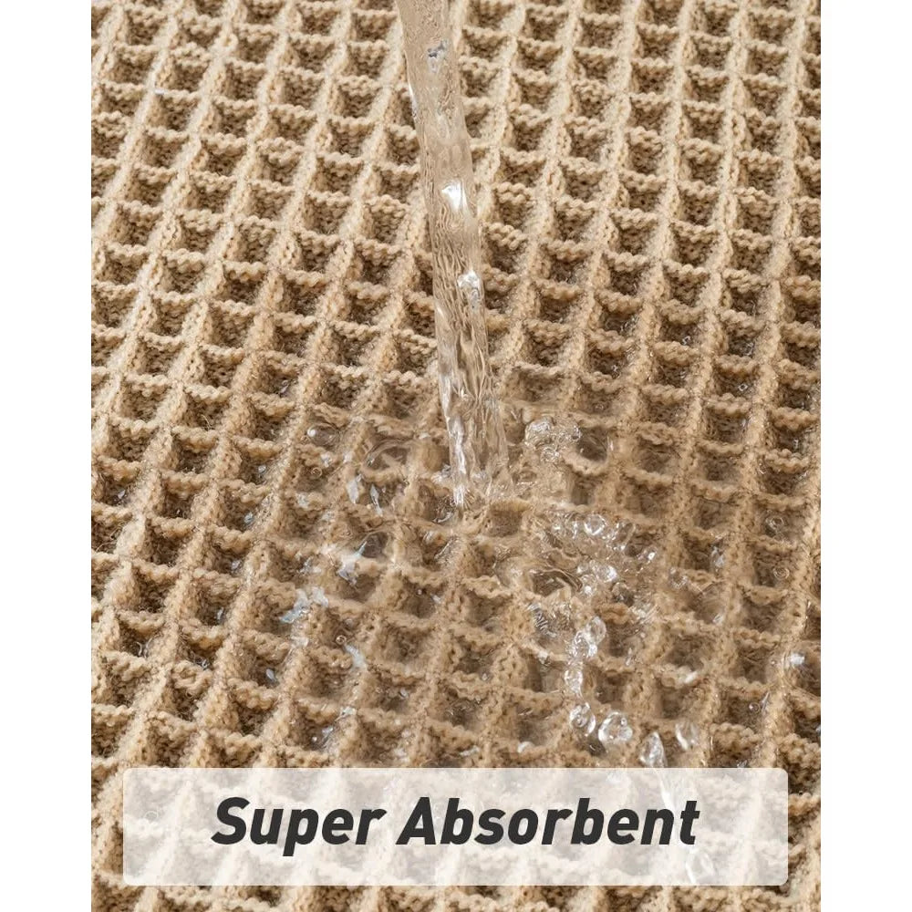 Waffle Bath Mat with Rubber Backing — Absorbent & Non-Slip