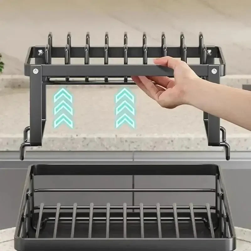 Multifunctional Sink Dish Drying Rack, Space-Saving