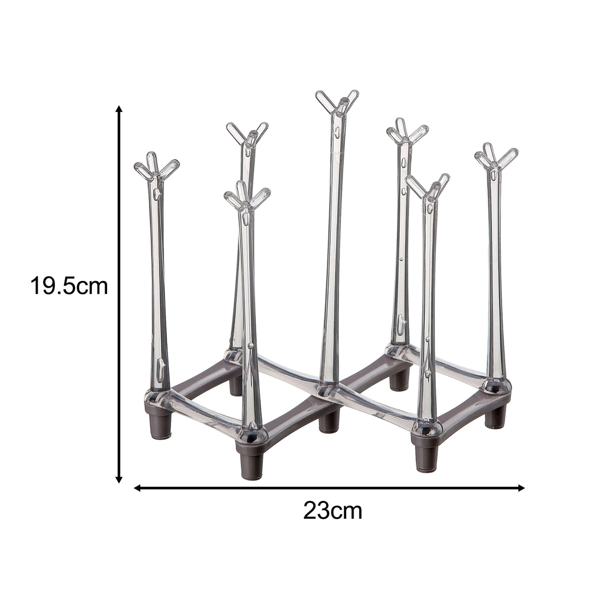 Adjustable 7-Cup Drying Rack – Retractable Space-Saving Mug & Bottle Organizer