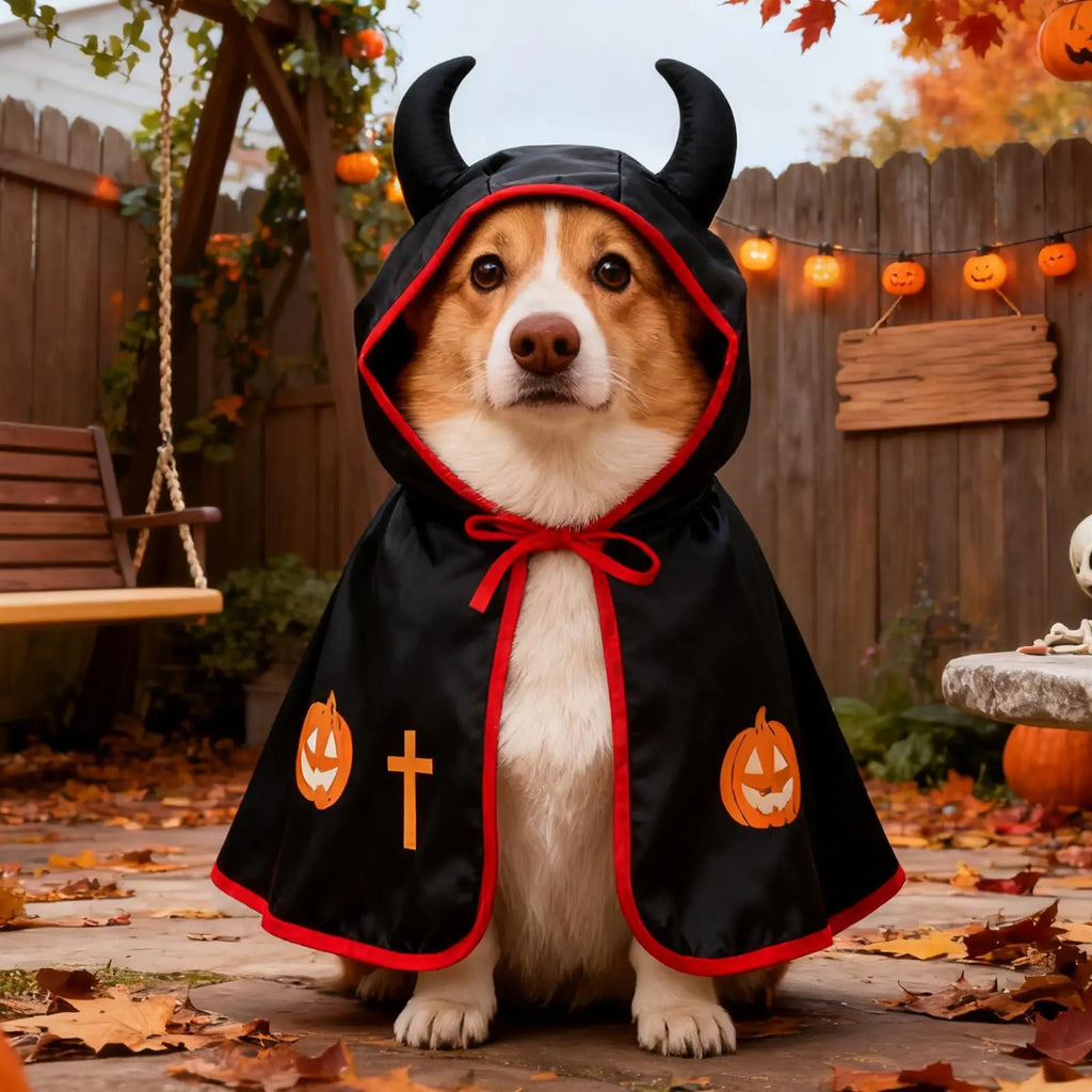 Pumpkin Cape Halloween Costume for Dogs