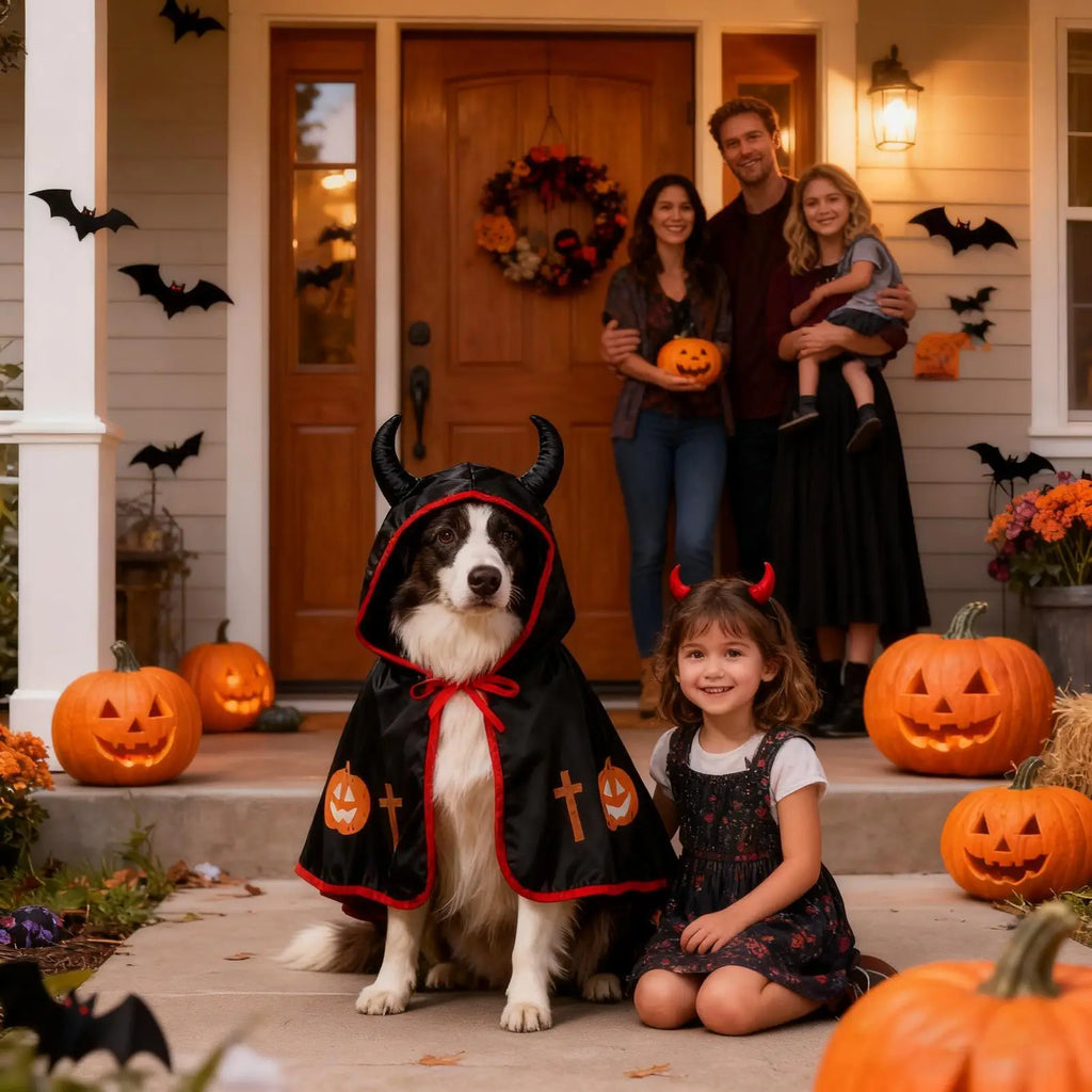 Pumpkin Cape Halloween Costume for Dogs