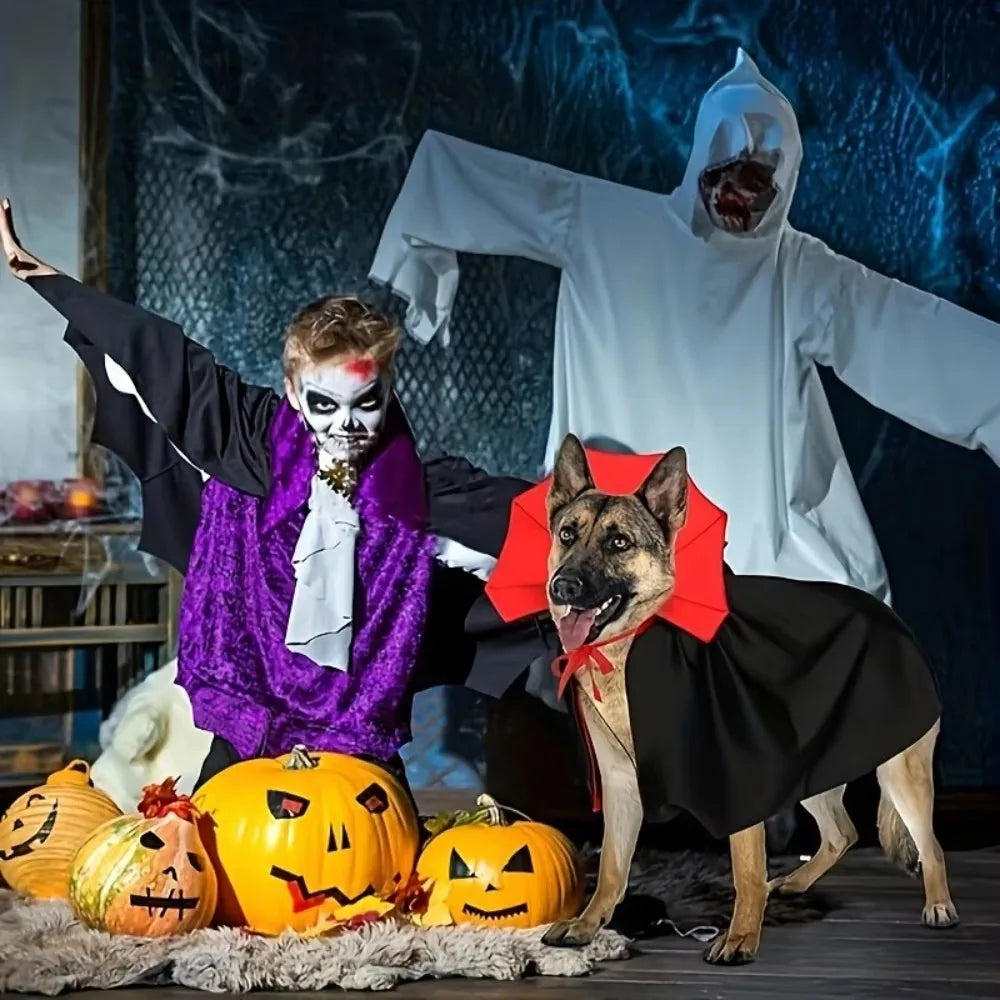 Red Vampire Halloween Cape for Cats & Dogs