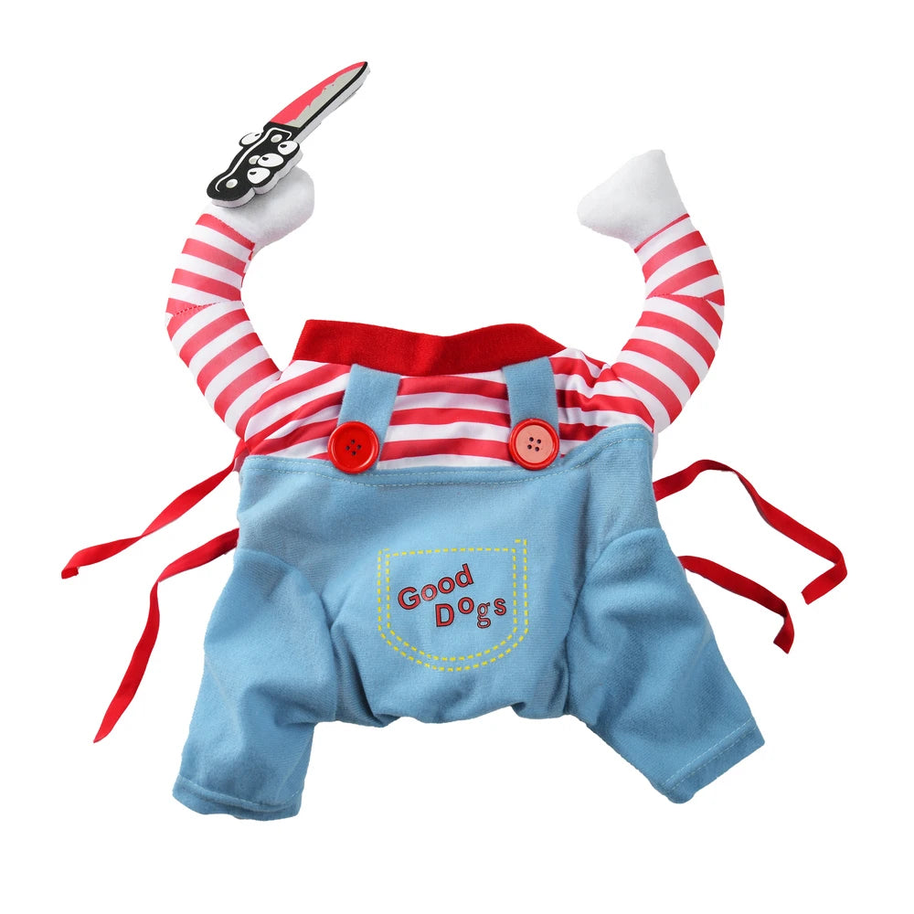 Blue Striped Halloween Costume for Dogs