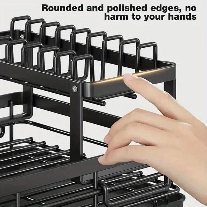 Multifunctional Sink Dish Drying Rack, Space-Saving
