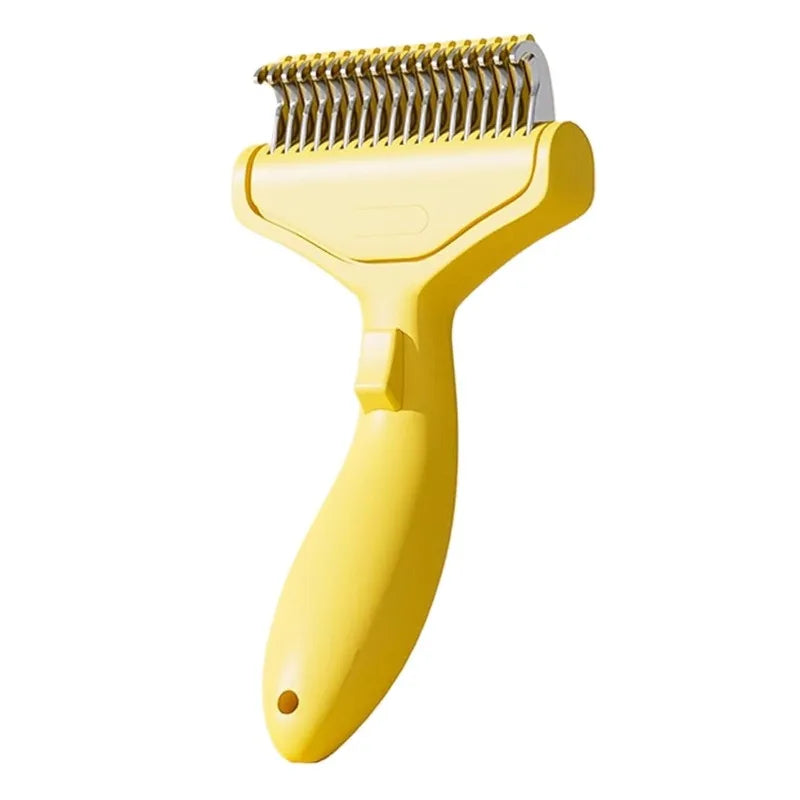 Professional Curved Pet Deshedding Comb – Stainless Steel Grooming Tool for Dogs & Cats