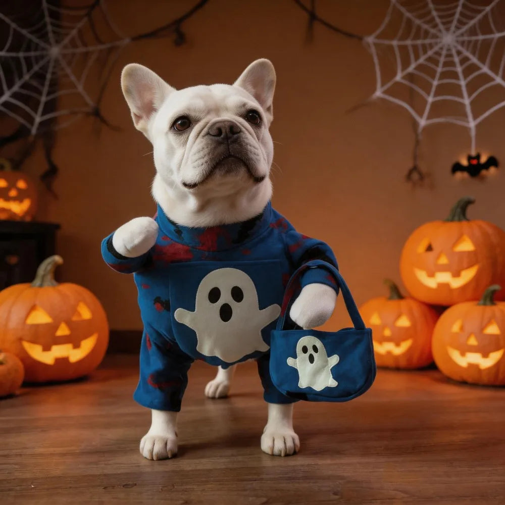 Fluorescent Ghost Halloween Costume for Pets