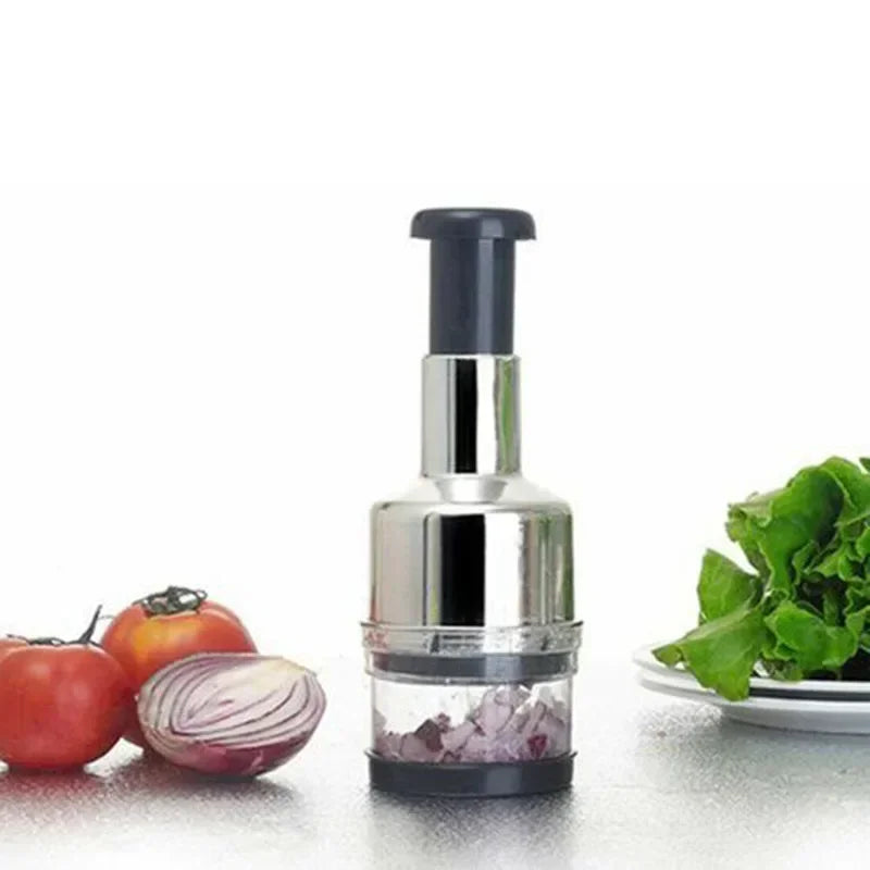 Stainless Steel Manual Garlic Press & Vegetable Chopper | Onion Cutter