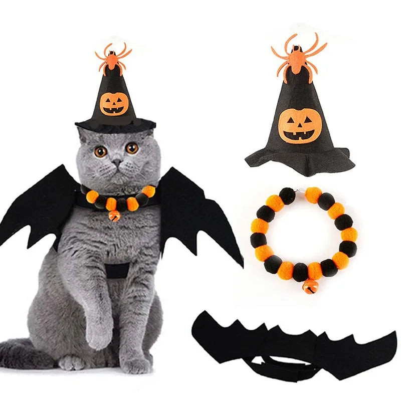 Halloween Bat Costume Accessory Set for Cats