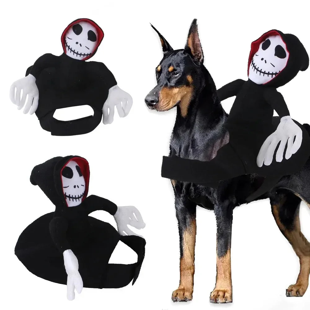 Grim Reaper Rider Halloween Costume for Dogs