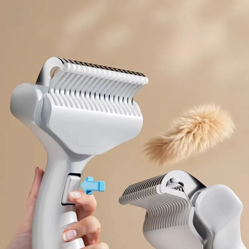 Professional Curved Pet Deshedding Comb – Stainless Steel Grooming Tool for Dogs & Cats