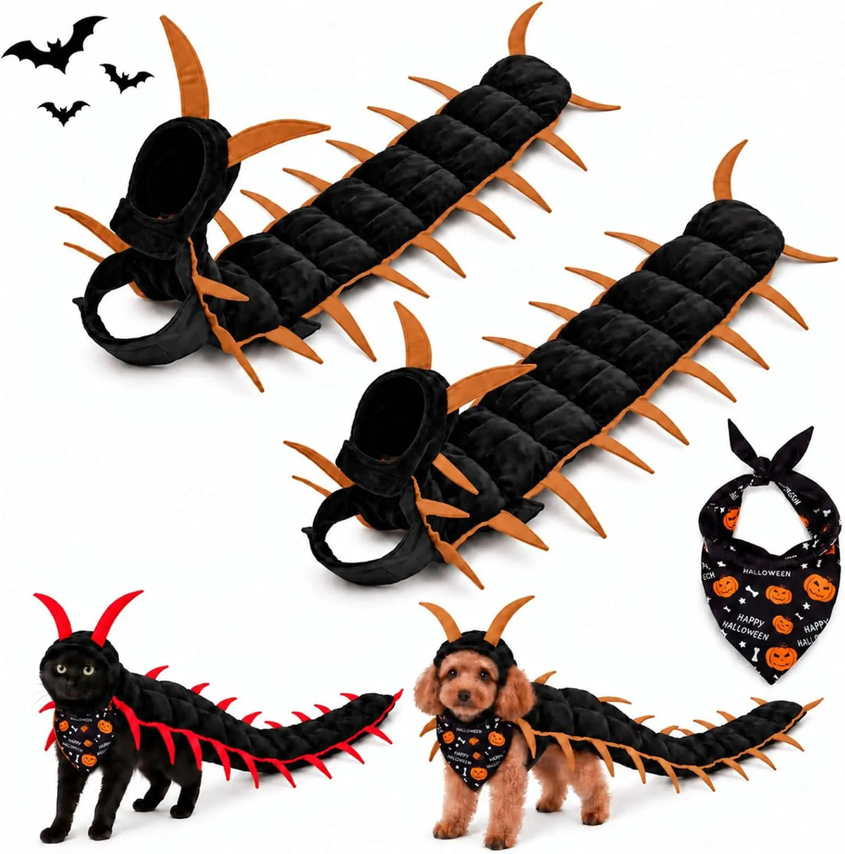 3D Centipede Halloween Costume for Cats & Small Dogs