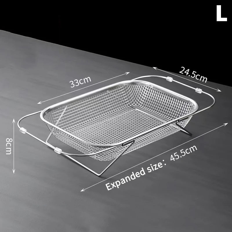 Stainless Steel Sink Colander — Stackable Drain & Wash Basket