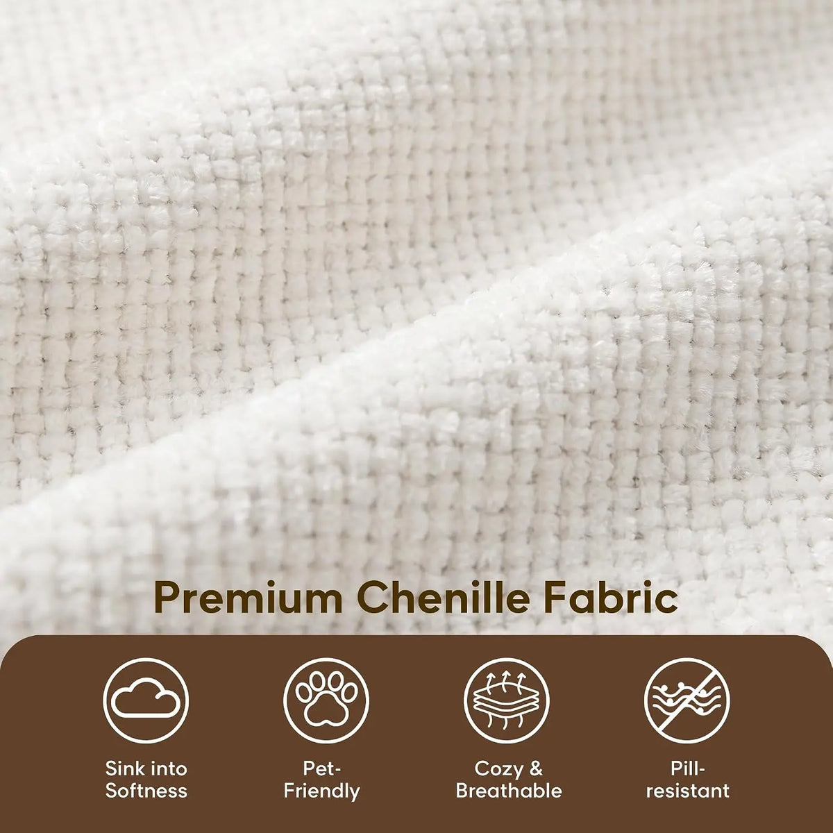 Modular Cloud Sectional Sofa — Seats 4, Washable Chenille Covers