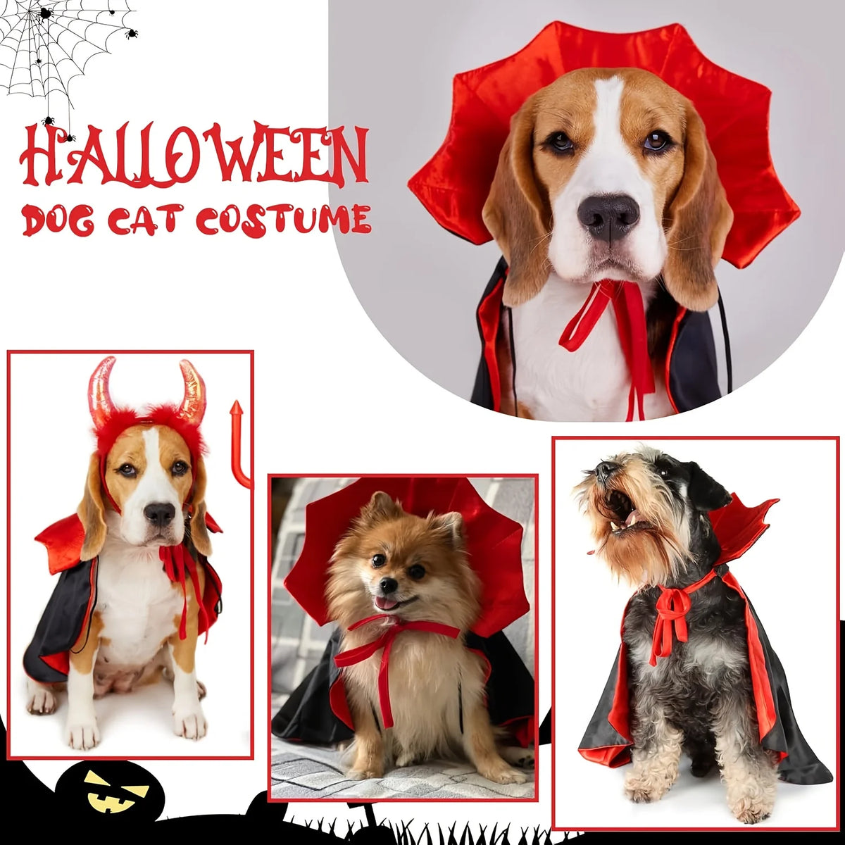 Vampire Cape Halloween Costume for Pets
