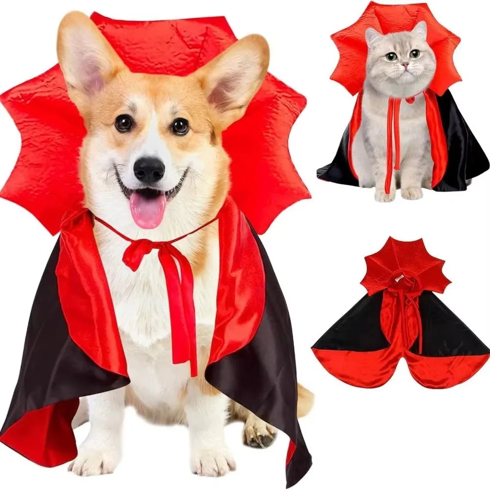 Red Vampire Halloween Cape for Cats & Dogs