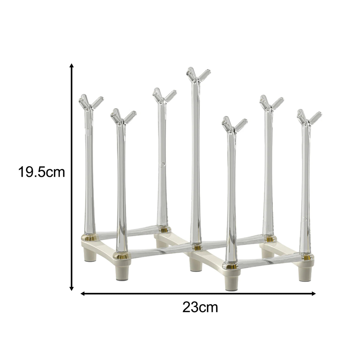 Adjustable 7-Cup Drying Rack – Retractable Space-Saving Mug & Bottle Organizer