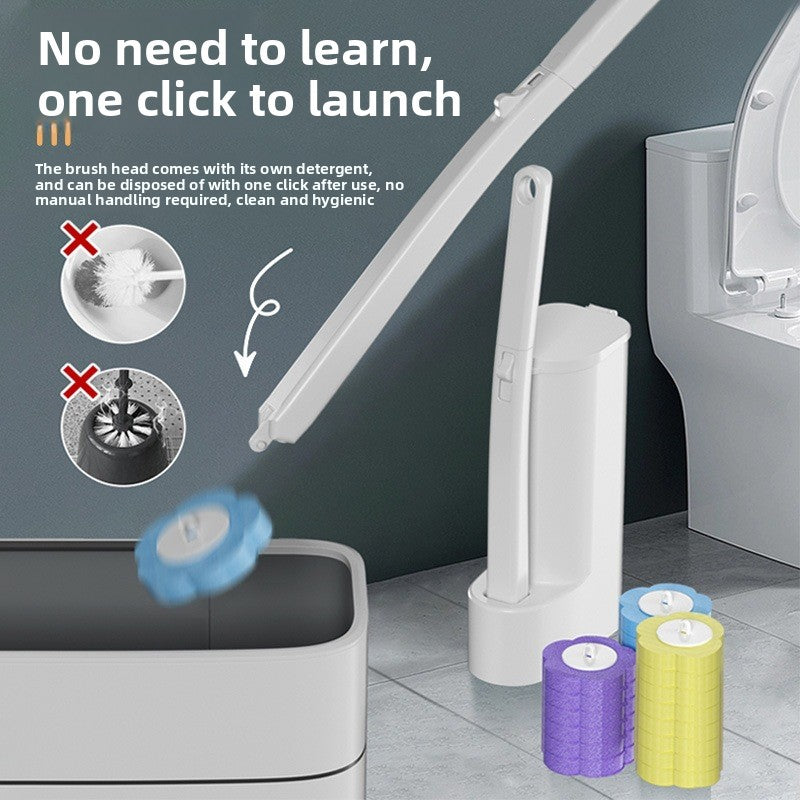 Wall-Mounted Toilet Brush with Disposable Refills