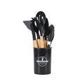 12-Piece Silicone Kitchen Utensil Set with Wooden Handles