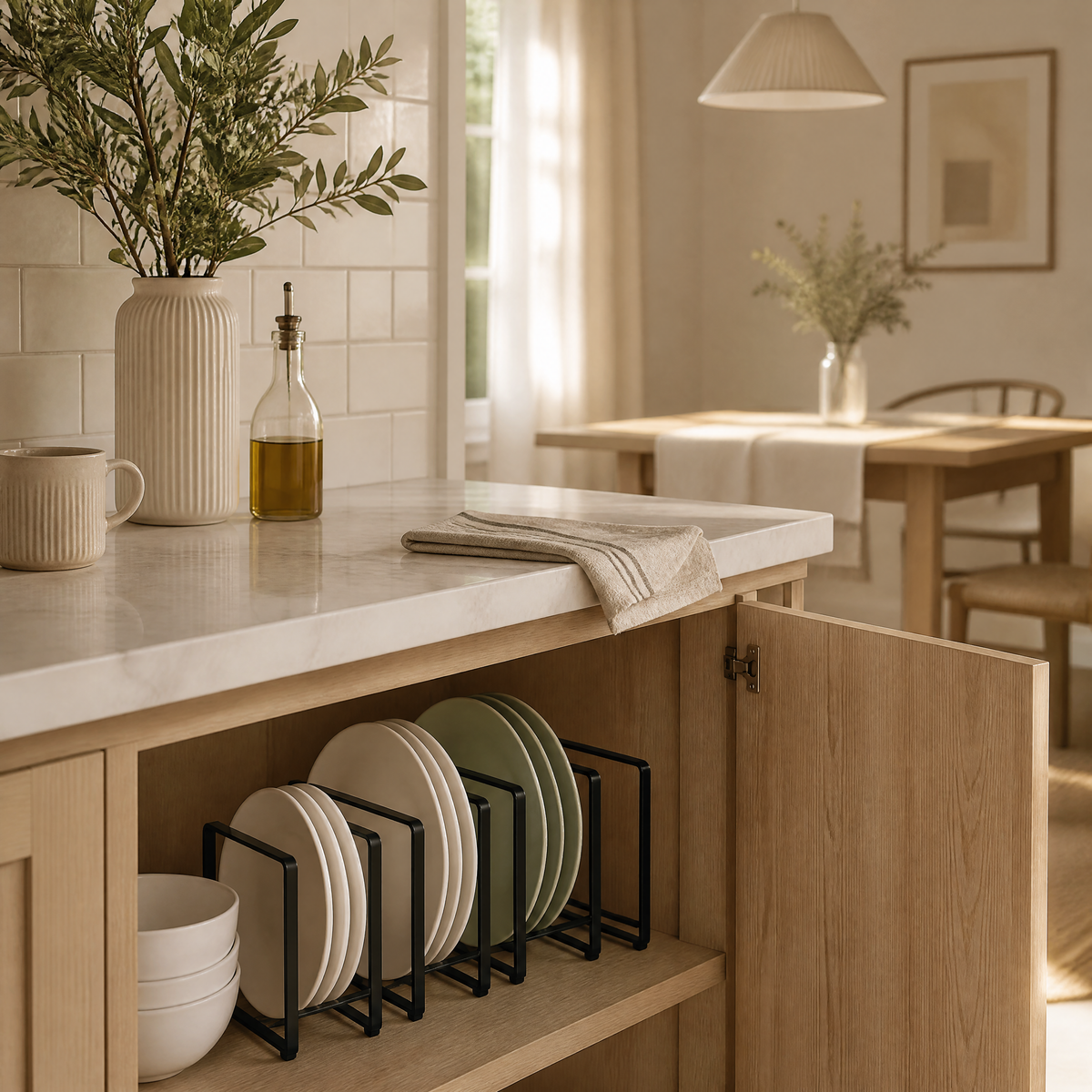 Vertical Dish Drying Rack – Space-Saving Met - lifestyle