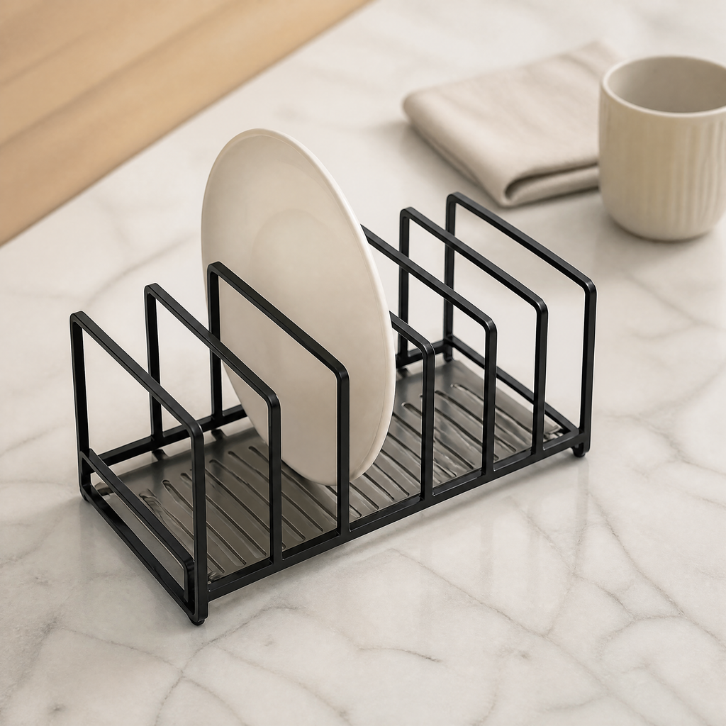 Vertical Dish Drying Rack – Space-Saving Met - angle
