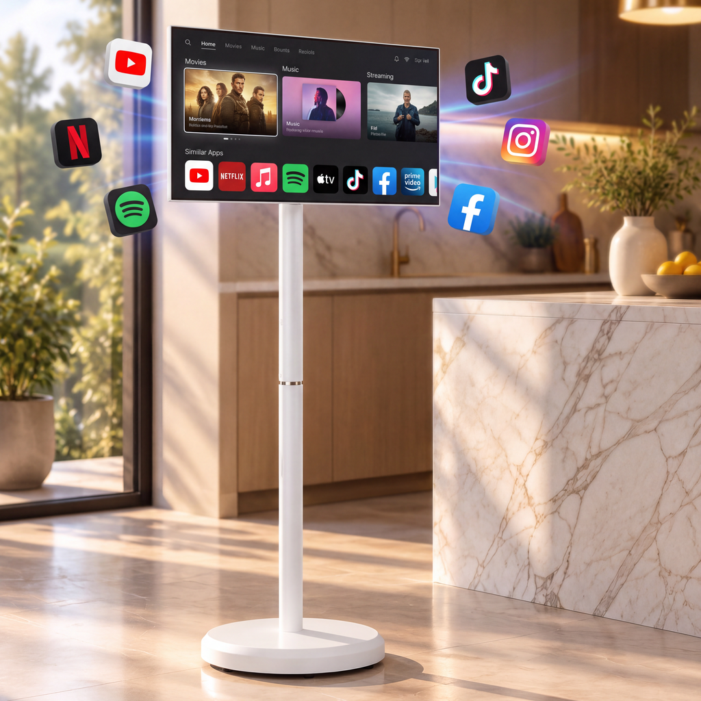 21.5" Portable Smart Screen — Android 15, Full HD Touch Display