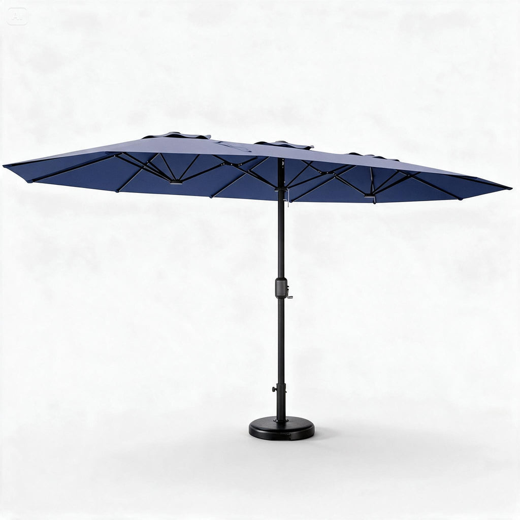 15FT Double-Sided Patio Umbrella with Base, UV-Resistant