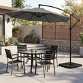 9.8FT Offset Cantilever Patio Umbrella with Base, UPF50+