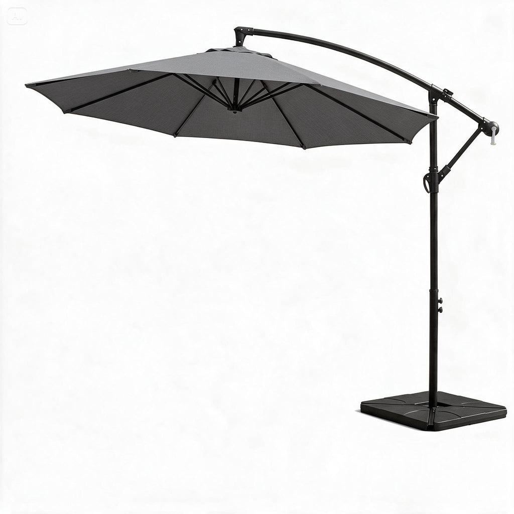 9.8FT Offset Cantilever Patio Umbrella with Base, UPF50+