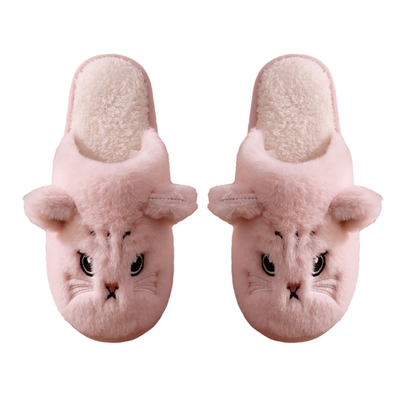 Cozy Cat Plush Indoor Slippers
