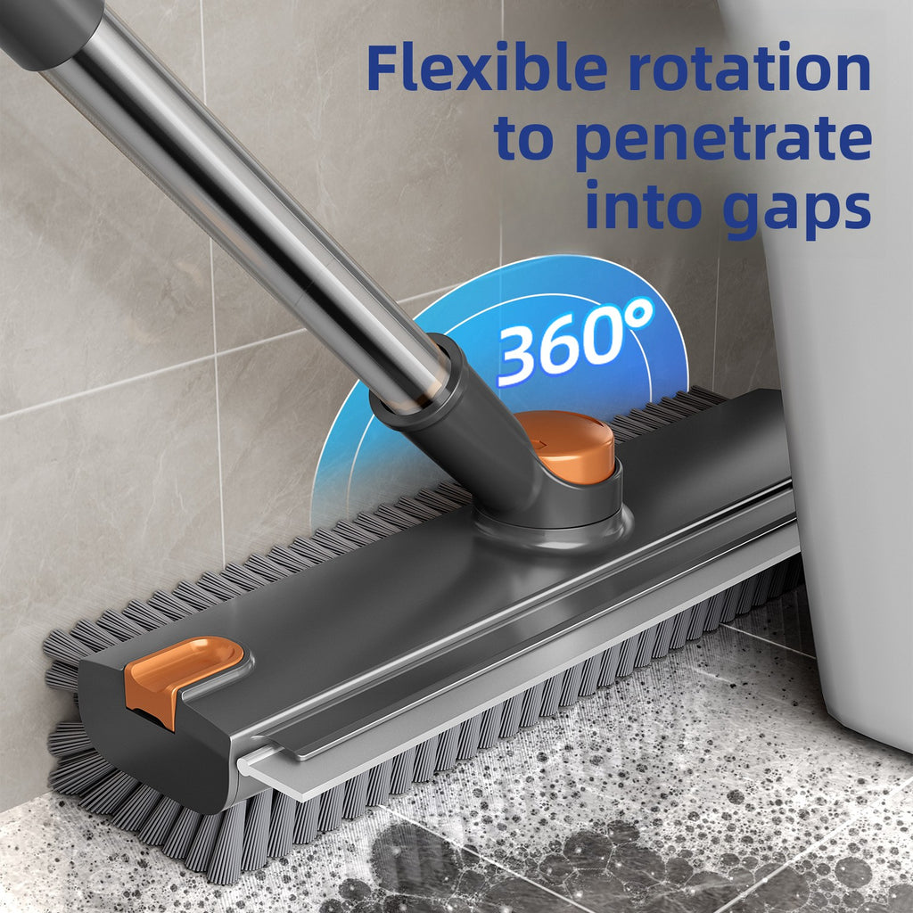 Dual-Purpose Floor Scrub Brush with Scraper