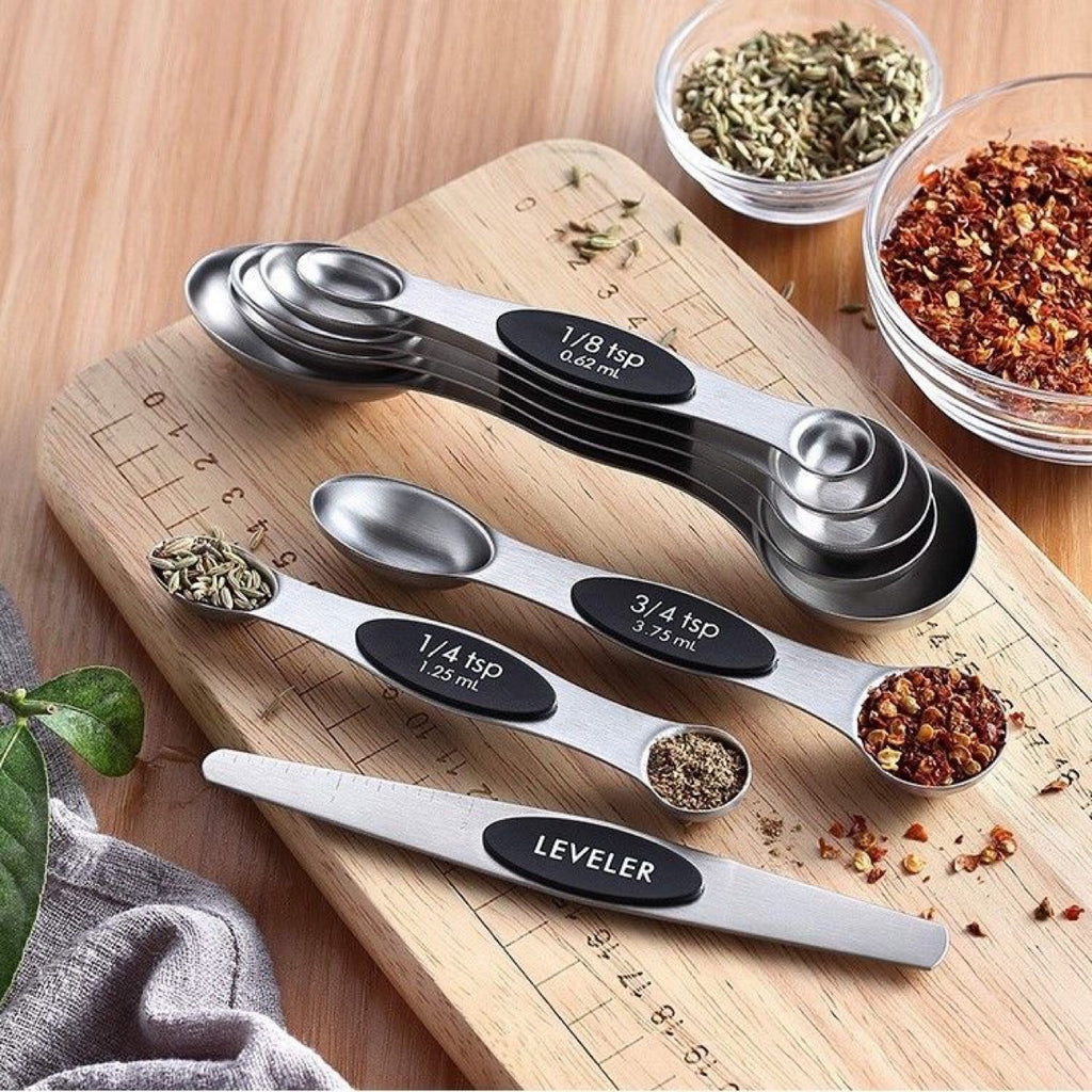 Magnetic Double-Ended Stainless Steel Measuring Spoon Set