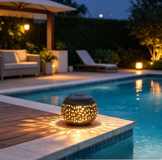 Decorative Metal Solar Garden Light with Dusk Sensor