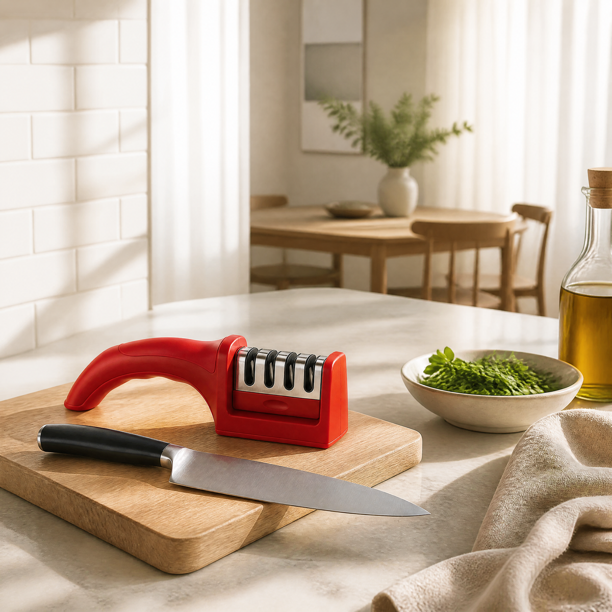 4-Stage Handheld Knife Sharpener - use
